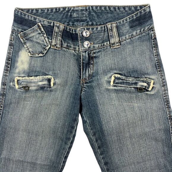 Pre-Loved Gang-Rio Brazilian Women US 2 Jeans Washed Denim Capri 3/4 Pants - Picture 3 of 15